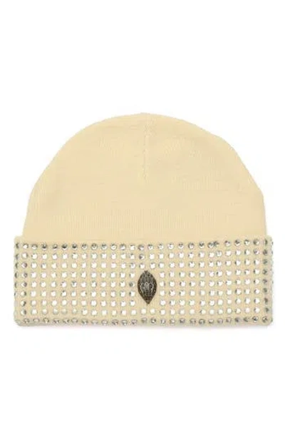 Kurt Geiger London Crystal Cuff Beanie In Nude