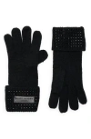 Kurt Geiger London Crystal Cuff Gloves In Black