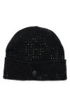 Kurt Geiger London Crystal Cuffed Beanie In Black