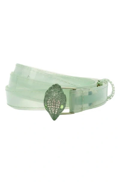 Kurt Geiger London Crystal Eagle Buckle Belt In Green