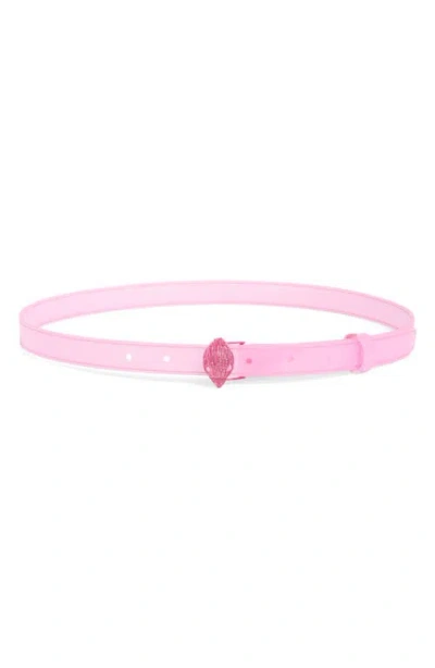 Kurt Geiger London Crystal Eagle Buckle Belt In Pink