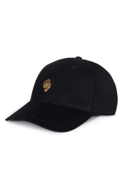 Kurt Geiger London Crystal Eagle Cotton Adjustable Fit Baseball Cap In Black