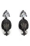 KURT GEIGER KURT GEIGER LONDON CRYSTAL EAGLE HEAD DROP EARRINGS