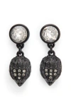 Kurt Geiger London Crystal Eagle's Head Drop Earrings In Black