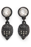 Kurt Geiger Signature Eagle Stone Drop Earrings In Black