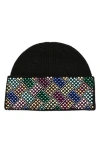 Kurt Geiger London Crystal Embellished Beanie In Black