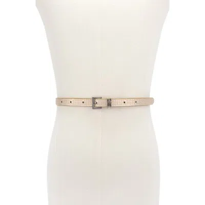Kurt Geiger London Crystal Embellished Belt In Neutral
