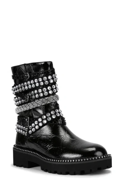 Kurt Geiger London Crystal Embellished Multistrap Boot In Black