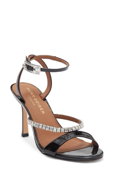 KURT GEIGER KURT GEIGER LONDON CRYSTAL EMBELLISHED PATENT ANKLE STRAP SANDAL