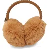 Kurt Geiger London Crystal Faux Fur Ear Muffs In Camel