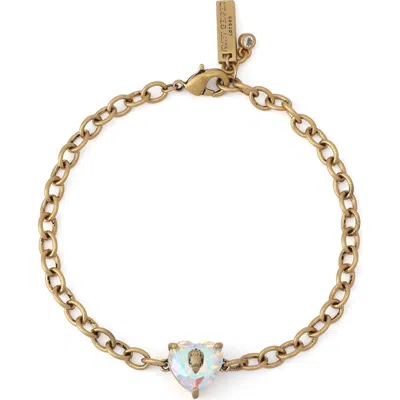 Kurt Geiger London Crystal Heart Bracelet In Gold