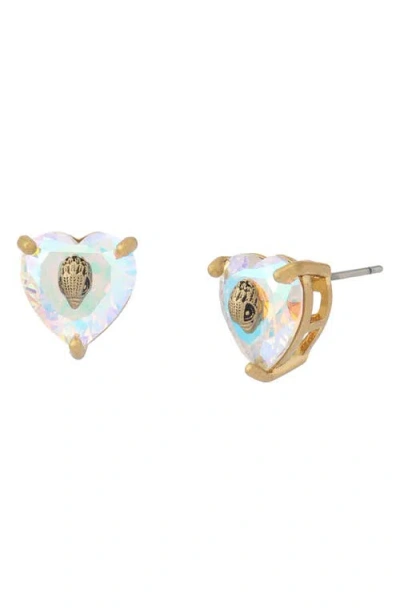 Kurt Geiger London Crystal Heart Stud Earrings In Multi