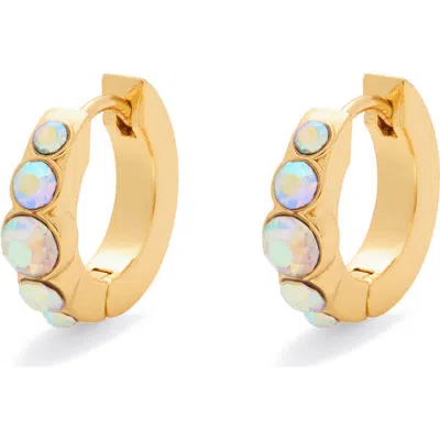 Kurt Geiger London Crystal Huggie Earrings In Gold