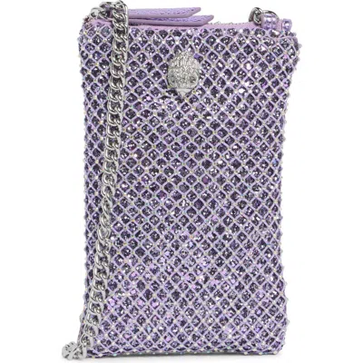 Kurt Geiger London Crystal Lattice Phone Crossbody Bag In Light/ Pastel Purple
