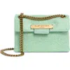 Kurt Geiger London Crystal Mini Plate Brixton Shoulder Bag In Light/pastel Green