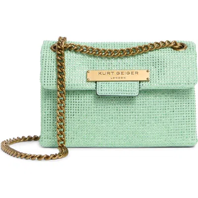Kurt Geiger London Crystal Mini Plate Brixton Shoulder Bag In Light/pastel Green