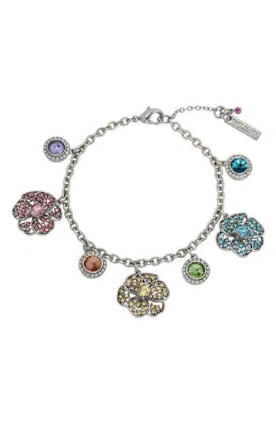 Kurt Geiger London Crystal Pavé Charm Bracelet In Silver Multi