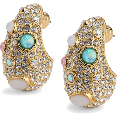 Kurt Geiger London Crystal Pavé Dome Drop Earrings In Gold