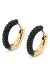 KURT GEIGER KURT GEIGER LONDON CRYSTAL PAVÉ HUGGIE HOOP EARRINGS