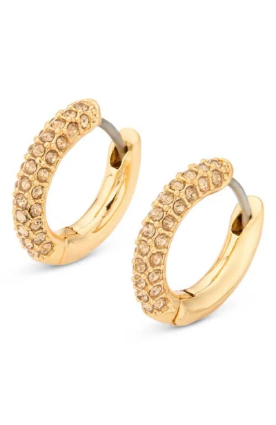 Kurt Geiger London Crystal Pavé Huggie Hoop Earrings In Gold