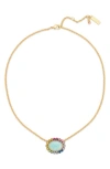 Kurt Geiger London Crystal Pendant Necklace In Crystal Multi