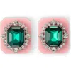 KURT GEIGER KURT GEIGER LONDON CRYSTAL SQUARE BUTTON STUD EARRINGS