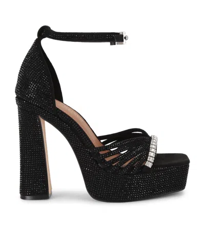 Kurt Geiger London Crystal Strap Platform Sandals In Black