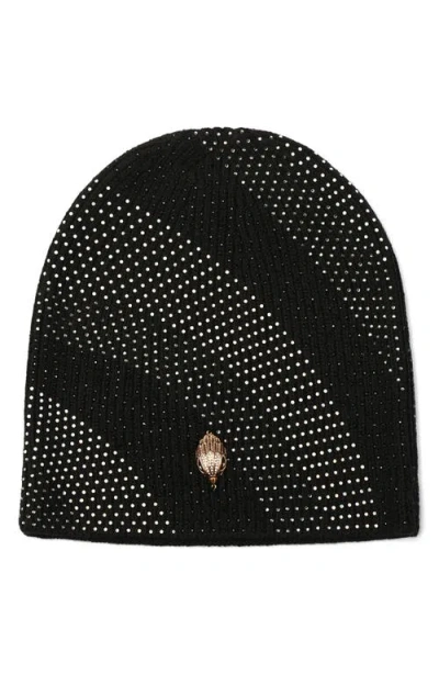 Kurt Geiger London Crystal Wave Monochrome Beanie In Brown