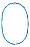 Kurt Geiger London Cubic Zirconia Tennis Necklace In Blue