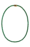 Kurt Geiger London Cubic Zirconia Tennis Necklace In Green