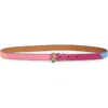 Kurt Geiger London Dark Rainbow Reversible Belt In Red
