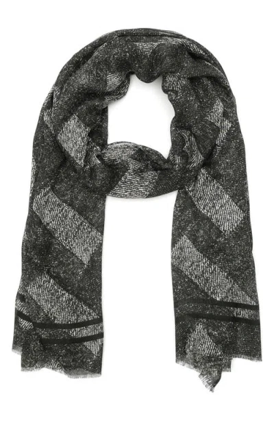 Kurt Geiger London Denim Print Oblong Scarf In Black