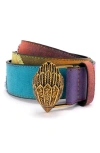 Kurt Geiger London Denim Rainbow Belt In Rainbow