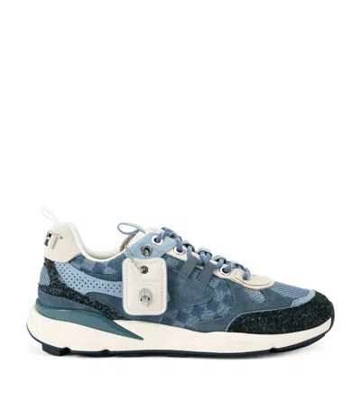 Kurt Geiger London Denim-suede Runner Low-top Sneakers In Blue