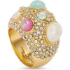 Kurt Geiger London Domed Pavé Cocktail Ring In Gold Multi