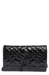 Kurt Geiger London Drench Quilted Leather Wallet On A Chain In Black