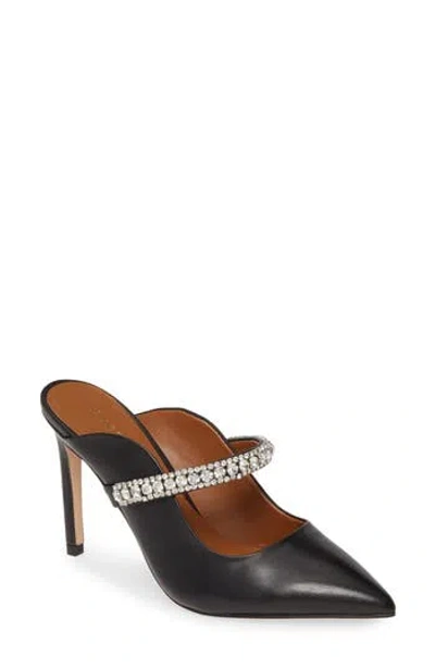 Kurt Geiger London Duke Crystal Strap Pointed Toe Mule In Black