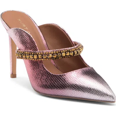 Kurt Geiger London Duke Embellished Mule Pump In Open Pink