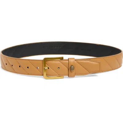 Kurt Geiger London Eagle Buckle Quilted Leather Belt