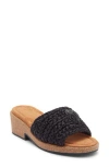 Kurt Geiger London Eagle Crocheted Slide Sandal In Black