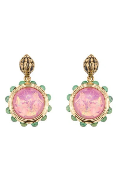 Kurt Geiger London Eagle Crystal Drop Earrings In Pink
