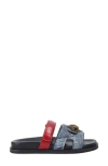 Kurt Geiger London Eagle Cutout Slide Sandal In Blue
