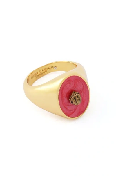 Kurt Geiger London Eagle Enamel Signet Ring In Multi