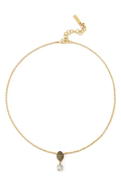 Kurt Geiger London Eagle Gemstone Short Pendant Necklace In Multi