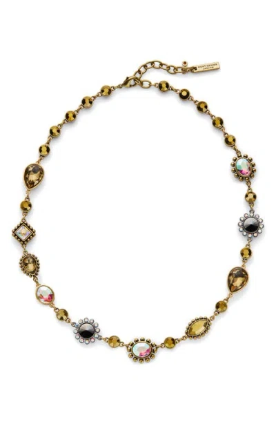 Kurt Geiger London Eagle Head Crystal Collar Necklace In Gold