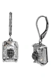 Kurt Geiger London Eagle Head Crystal Drop Lever Back Earrings