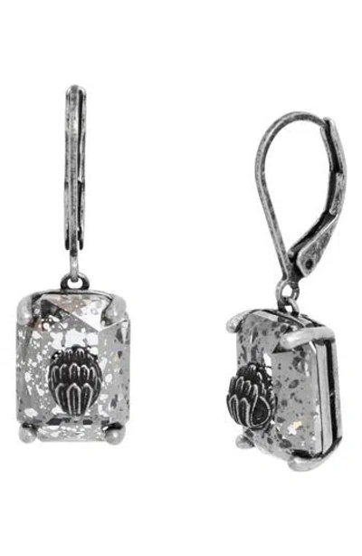Kurt Geiger London Eagle Head Crystal Drop Lever Back Earrings