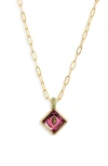 Kurt Geiger London Eagle Head Crystal Pendant Necklace In Pink