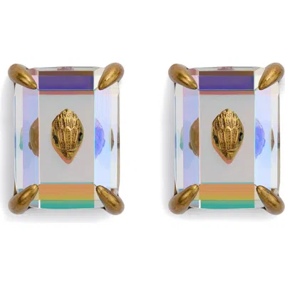 Kurt Geiger London Eagle's Head Emerald Cut Crystal Stud Earrings