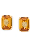 Kurt Geiger London Eagle's Head Emerald Cut Crystal Stud Earrings